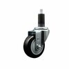 Service Caster 3.5'' Black Poly Wheel Swivel 1-1/4'' Expanding Stem Caster SCC-EX20S3514-PPUB-BLK-114